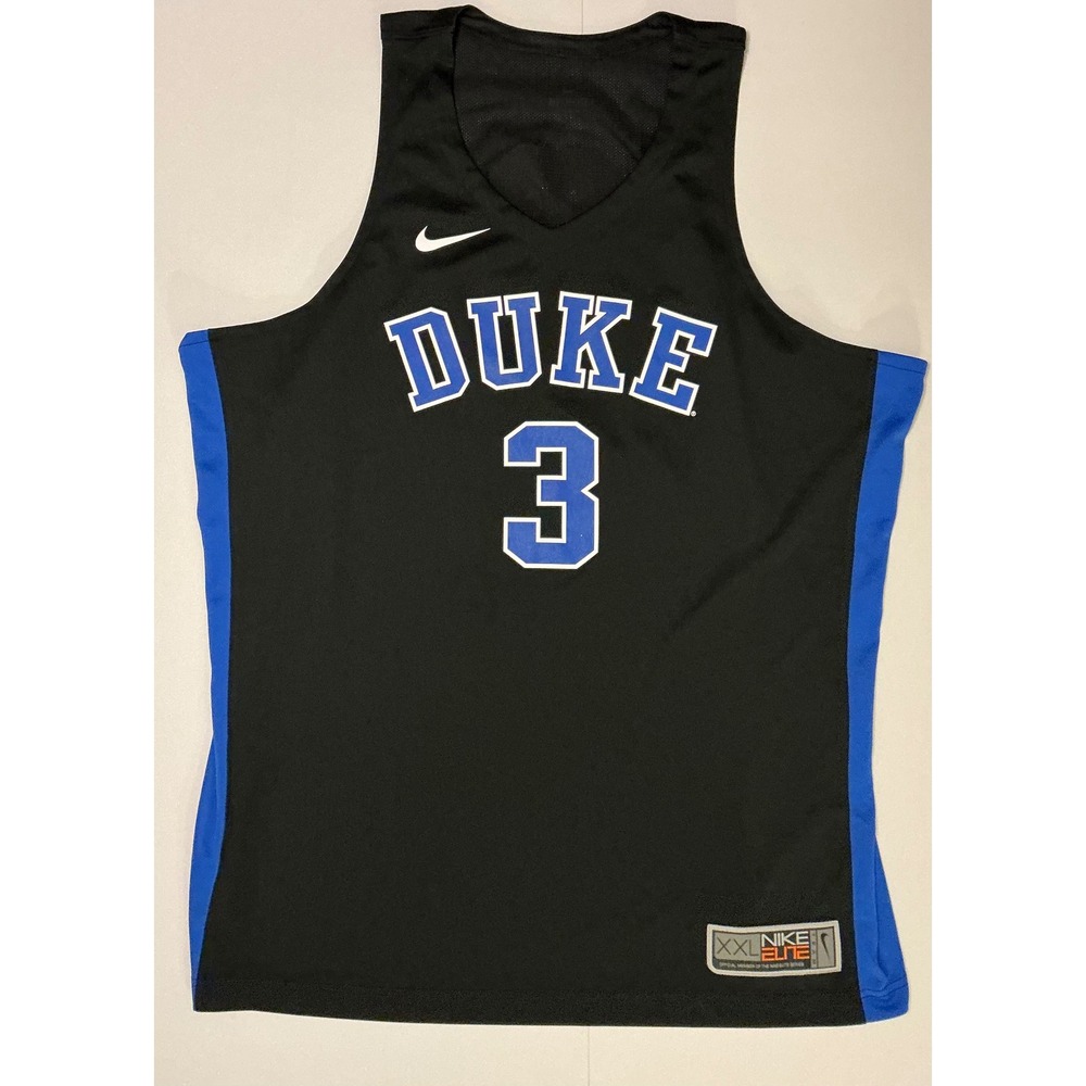 Y2K VTG Nike Duke Blue Devils Basketball Jersey‎ Black Blue #3 Mens XXL Elite